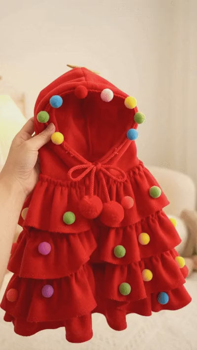 Layered Ruffles & Pompom Details